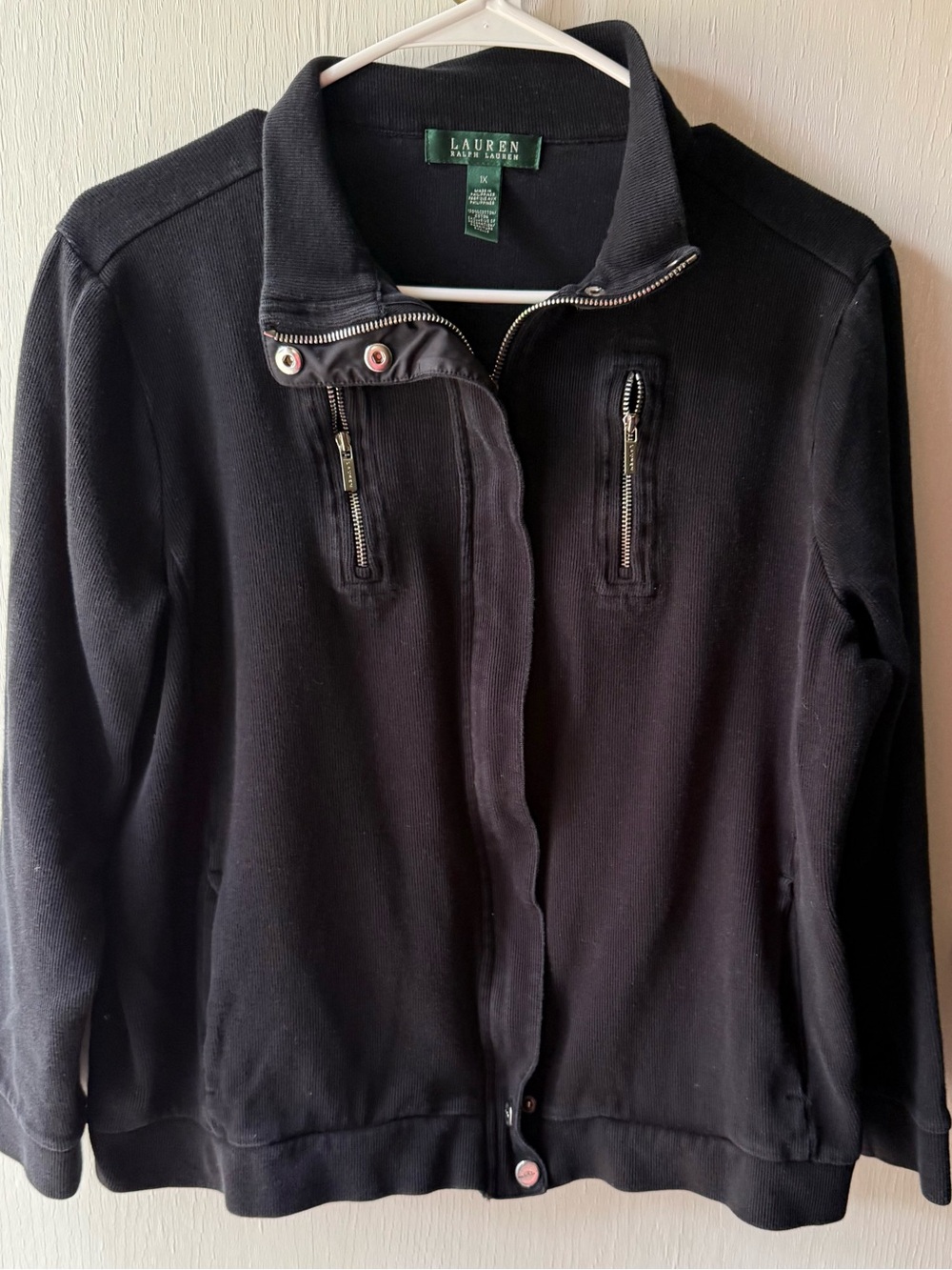 Lauren Ralph Lauren Black Zip Utility Jacket